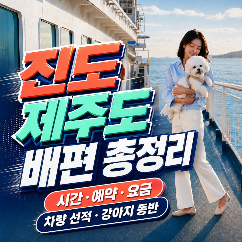 진도 제주도 배편 예약·가격·시간표｜차량 선적·애완동물 동반