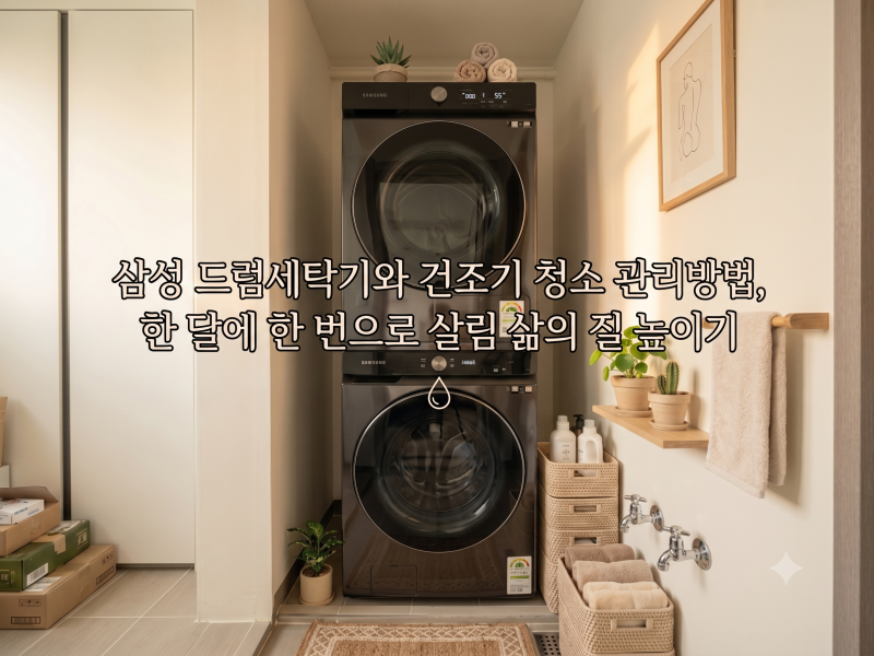 삼성 드럼세탁기와 건조기 청소 관리방법, 한 달에 한 번으로 살림 삶의 질 높이기