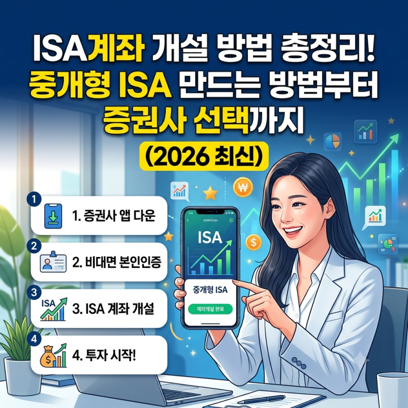 ISA계좌 개설 방법 총정리! 중개형 ISA 만드는 방법부터 증권사 선택까지(2026 최신)