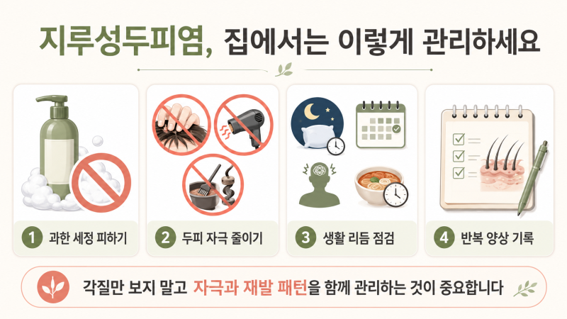 [피부질환 시리즈 - 지루성두피염 2] 지루성두피염과 비듬, 같은 병일까?