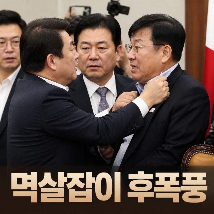 <b>국힘 멱살잡이</b> 소동 후폭풍 정점식 회의 불참 사과 요구