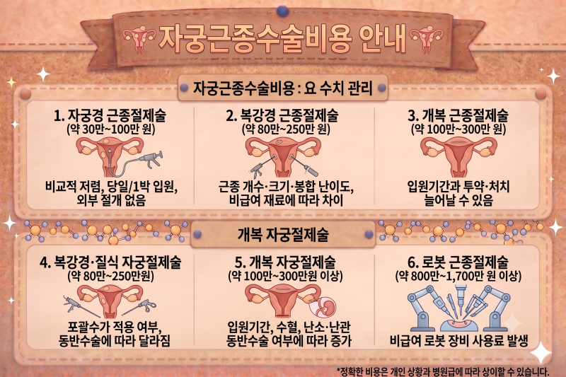 자궁근종 수술비용과 회복기간, 건강보험·실손보험까지 총정리