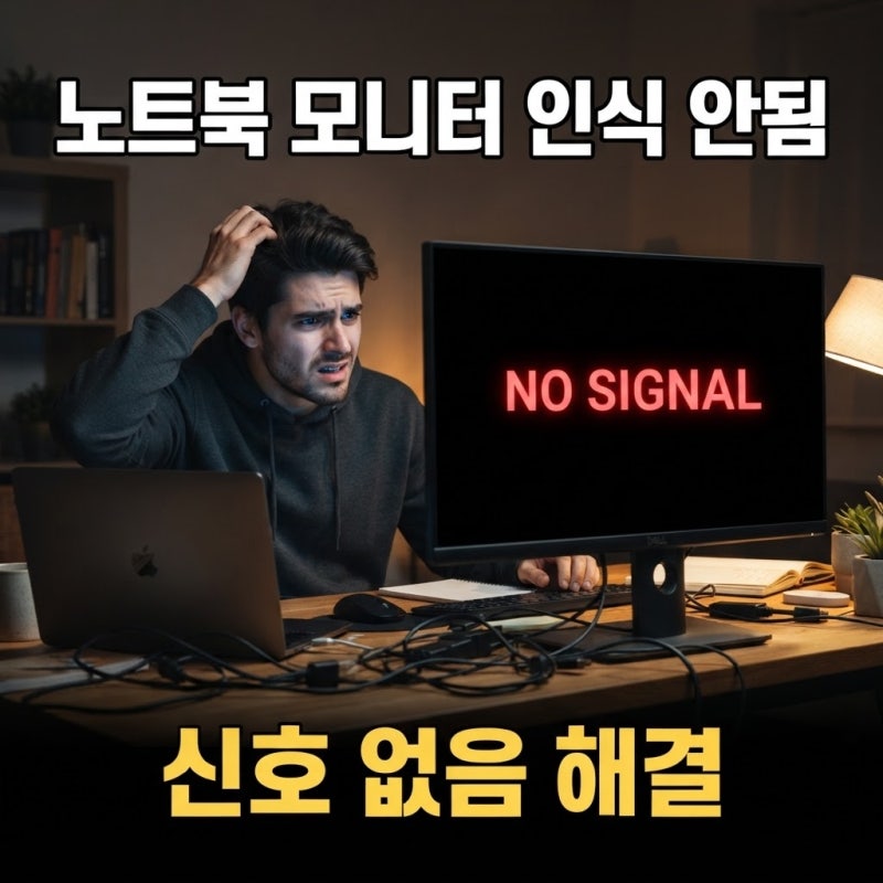노트북 외부 모니터 인식 안됨, 신호 없음 해결 전 확인 순서