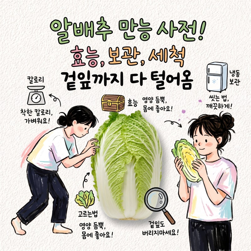 알배추 효능 칼로리 보관 세척 겉잎 갈변 냉동 고르는법 일반배추차이 겉절이