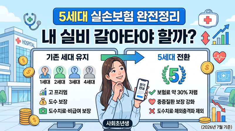 5세대 실손보험 완전정리, 내 실비 갈아타야 할까? (2026년 7월 기준)