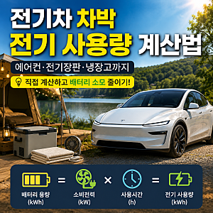 ⚡ 전기차 차박에서 V2L을 이용해 에어컨·전기장판·냉장고를 사용하면 배터리는 몇 % 줄어들....