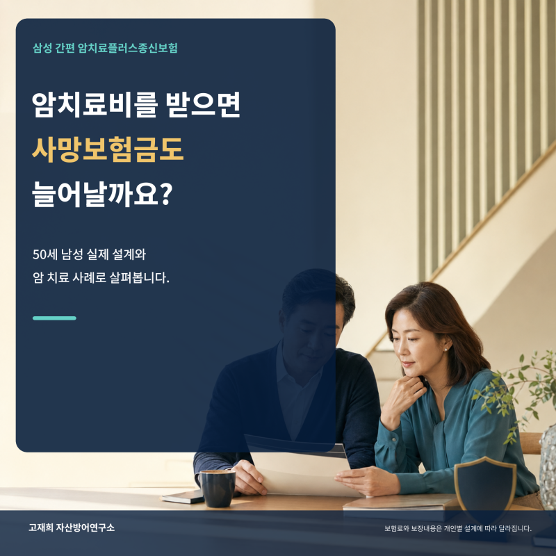 삼성 암치료플러스종신보험 실제 설계 분석 (암치료비 8,600만원을 받으면 사망보험금도 늘어....