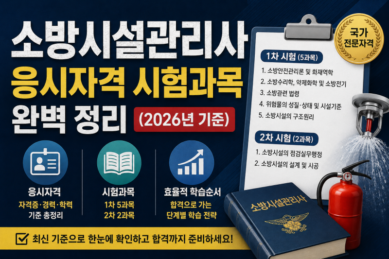소방시설관리사 응시자격 시험과목 완벽 정리 (2026년 기준)