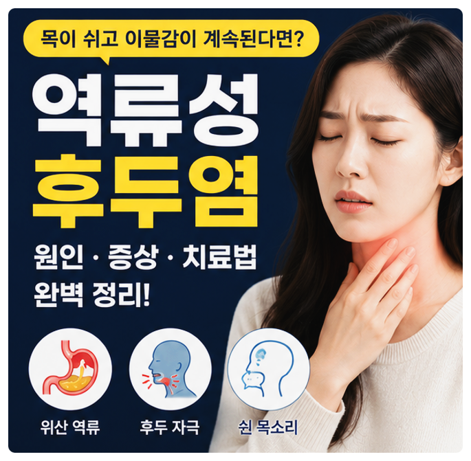 역류성 후두염 원인, 증상, 치료법 총정리｜목이 쉬고 이물감이 계속된다면?