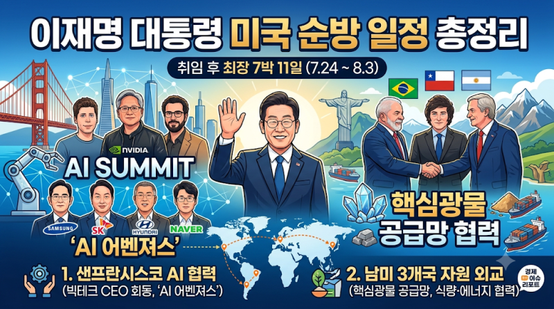 이재명 대통령 미국 순방 일정 총정리, 빅테크 수장들총출동?
