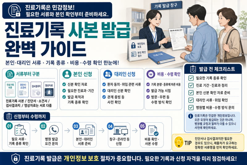 진료기록 사본 발급 전 확인할 것｜본인·대리인 서류와 비용 정리