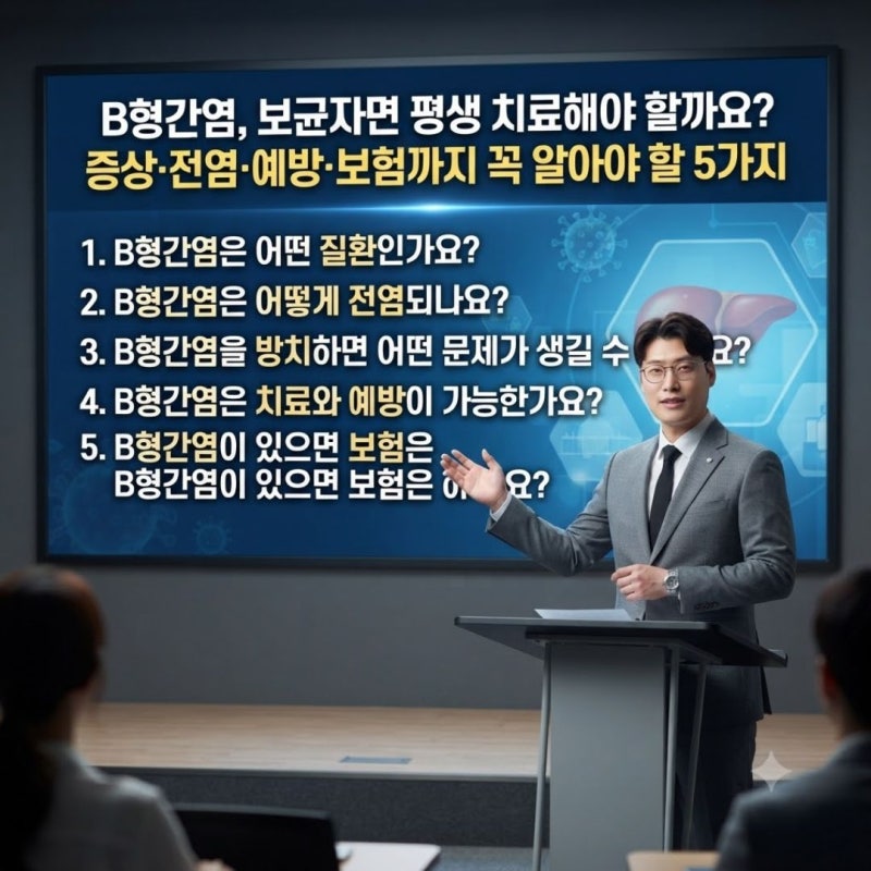 B형간염, 보균자면 평생 치료해야 할까요? 증상·전염·예방·보험까지 꼭 알아야 할 5가지