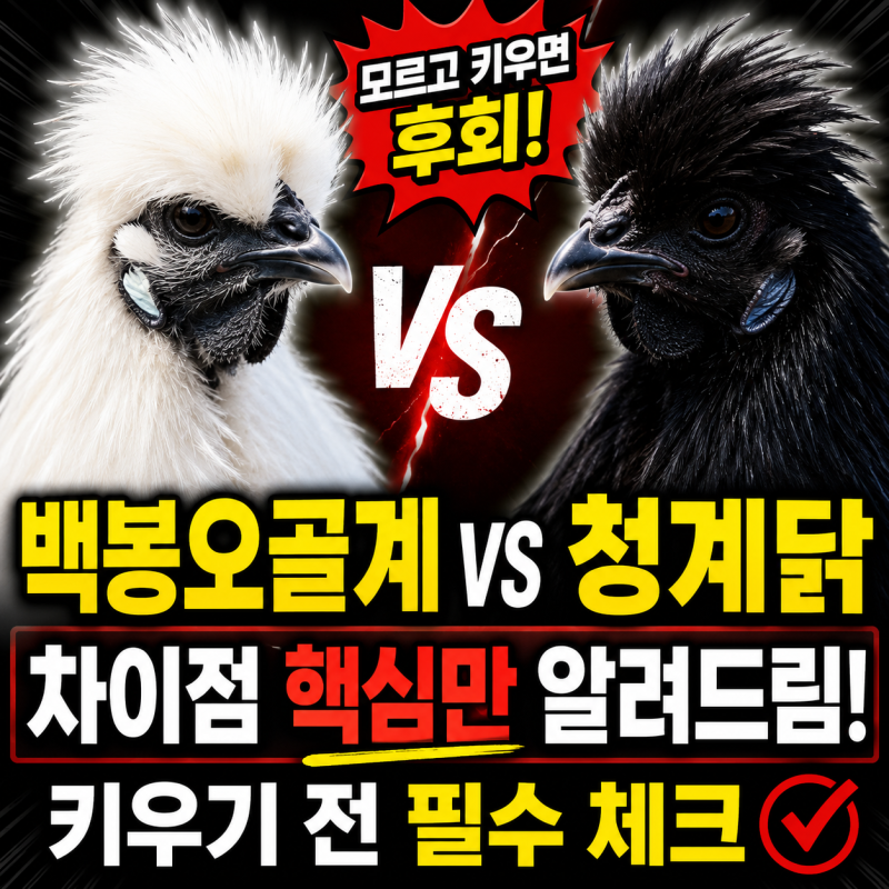 백봉오골계 vs 청계닭 차이점과 키우기 전 꼭 알아야 할 특징