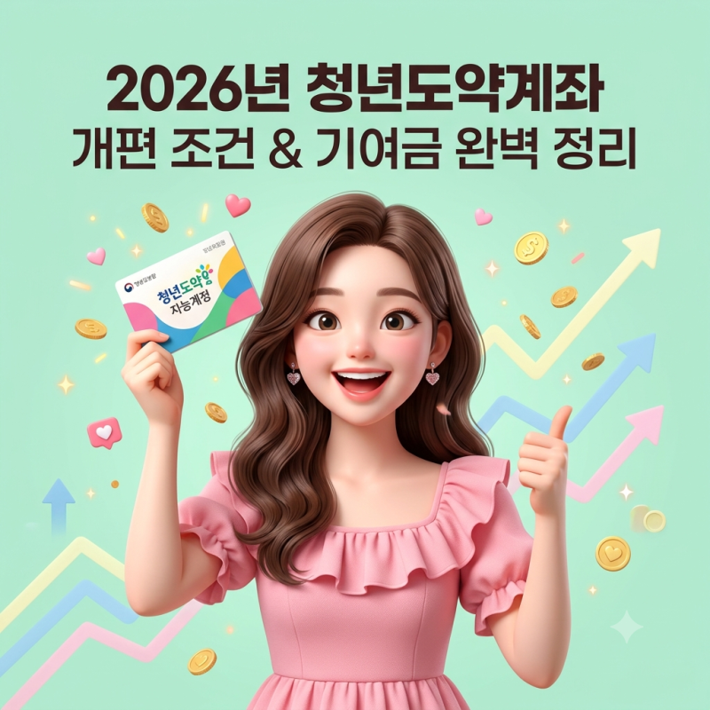 2026년 청년도약계좌 조건 개편 및 정부 기여금 한눈에 보기 (소득 기준, 가입 방법)