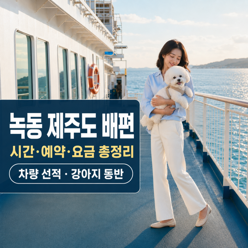 녹동 제주도 배편 시간·예약·요금 총정리｜차량 선적·강아지 동반 규정