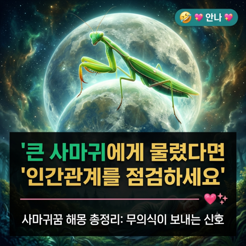 사마귀가 나오는 꿈 12가지 상황별 해석
