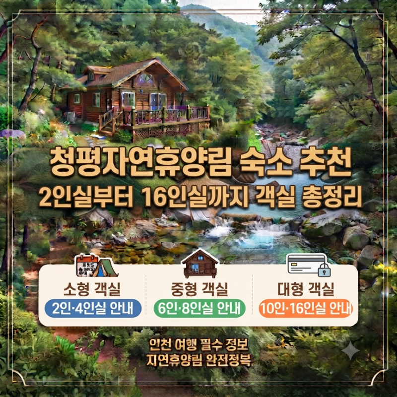 청평자연휴양림 숙소 추천, 2인실부터 16인실까지 객실 총정리