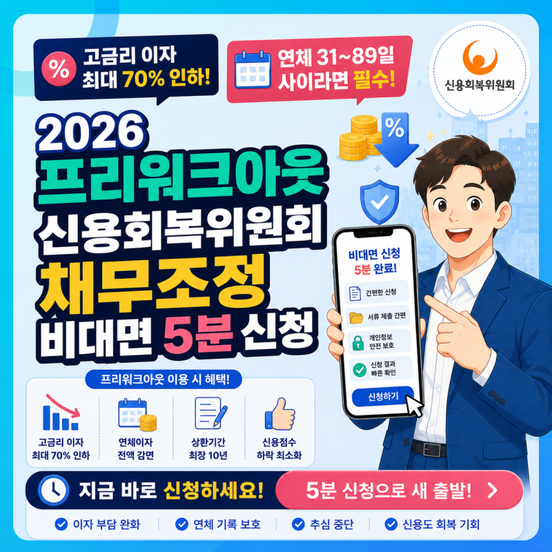 2026 프리워크아웃 신청방법 총정리｜지원 대상·신청 조건·신속채무조정·개인워크아웃 차....
