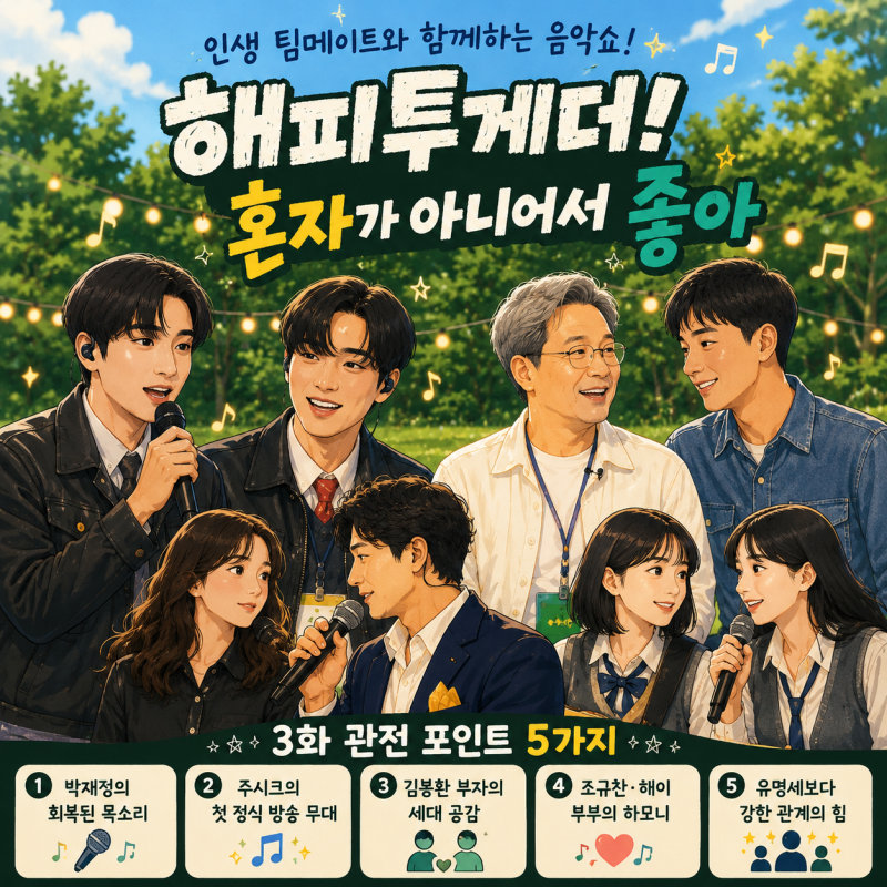 해피투게더 3화 프리뷰｜박재정·주시크 첫 듀엣, 조규찬·해이 부부부터 ‘짱가’ 김봉환까....