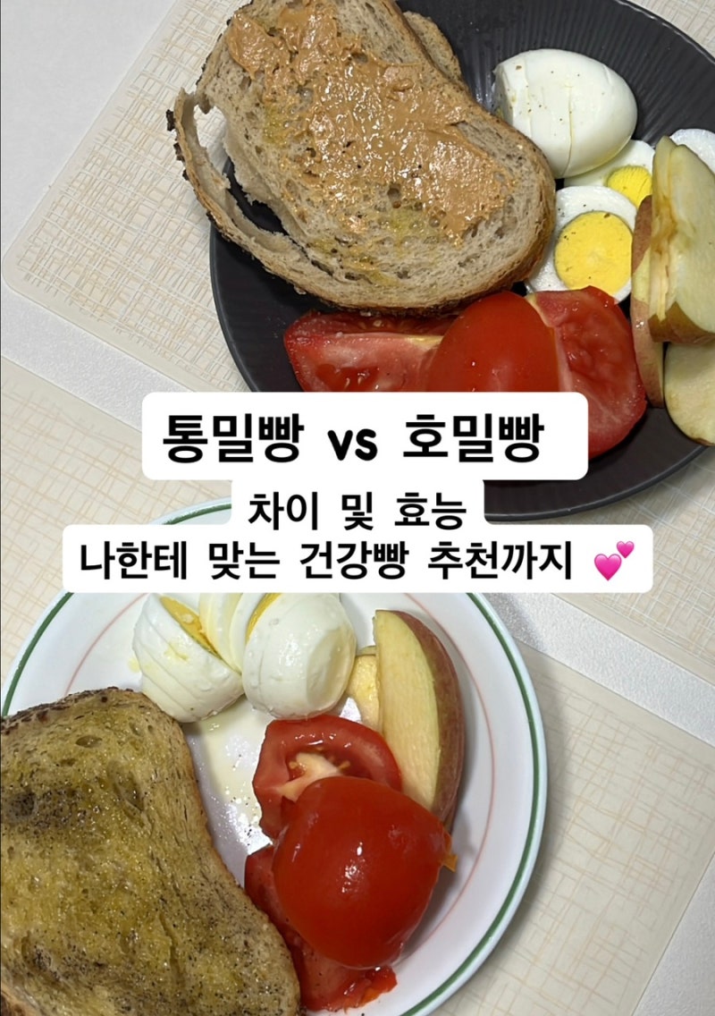 통밀빵vs호밀빵 뭐가 더 건강할까? 1년동안 직접 구매해 아침식단으로 먹어보고 비교해봤습....