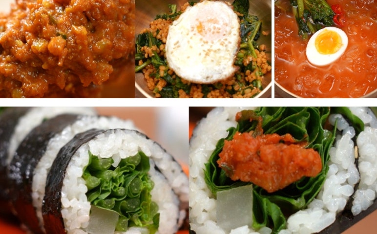 신상출시편스토랑 이정현 매콤보리된장 열무비빔밥 생열무김밥 열무냉쫄면 냉면육수 만들....