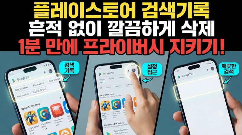 최신 구글 플레이 스토어 검색 기록 삭제 방법 스마트폰 설정 따라해보기