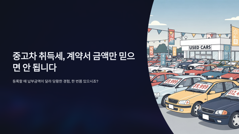 중고차 취득세 계산법, 실제 납부금액 확인하기
