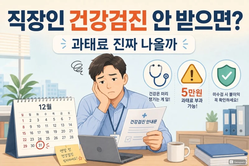 "12월인데 건강검진 못 받았어요…" 직장인 벌금 나오는 3가지 상황