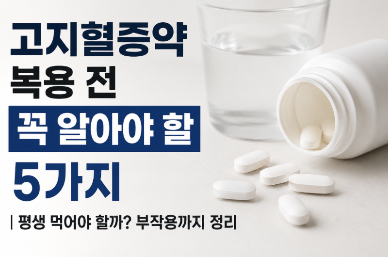 고지혈증약 복용 전 꼭 알아야 할 5가지｜평생 먹어야 할까? 부작용까지 정리