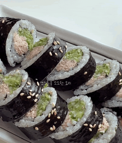 불없이 재료 딱 2가지! 살 빠지는 오이 참치김밥 만들기 간단한 꼬마김밥 레시피
