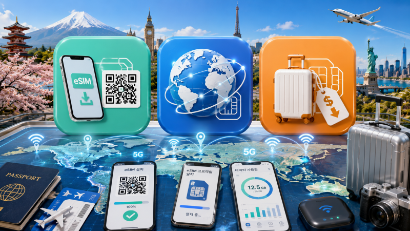 해외 eSIM 비교｜유심사·Airalo·Nomad 어디가 좋을까?
