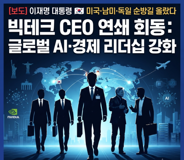 <b>이재명</b> 대통령, 미국·남미·독일 순방길 올랐다… <b>젠슨 황</b> 등... 