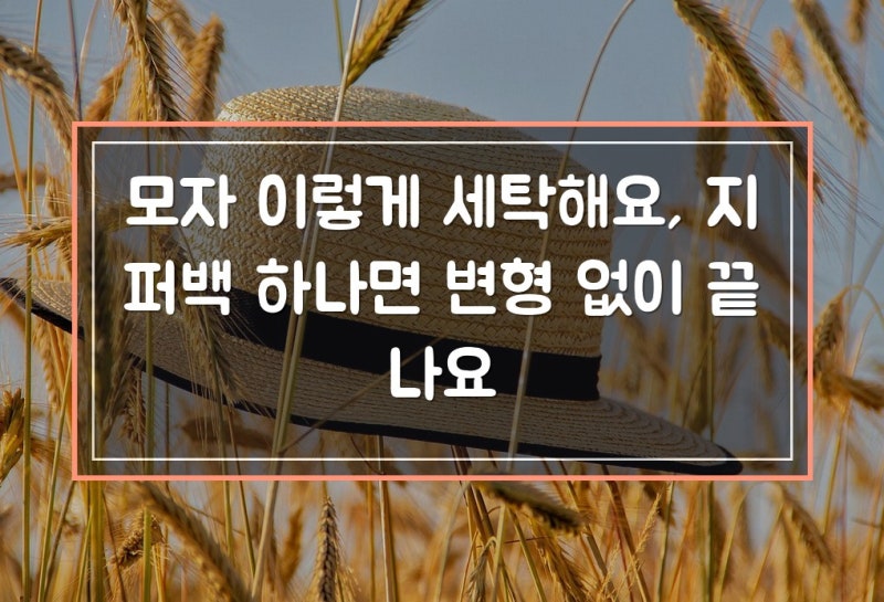 모자 이렇게 세탁해요, 지퍼백 하나면 변형 없이 끝나요
