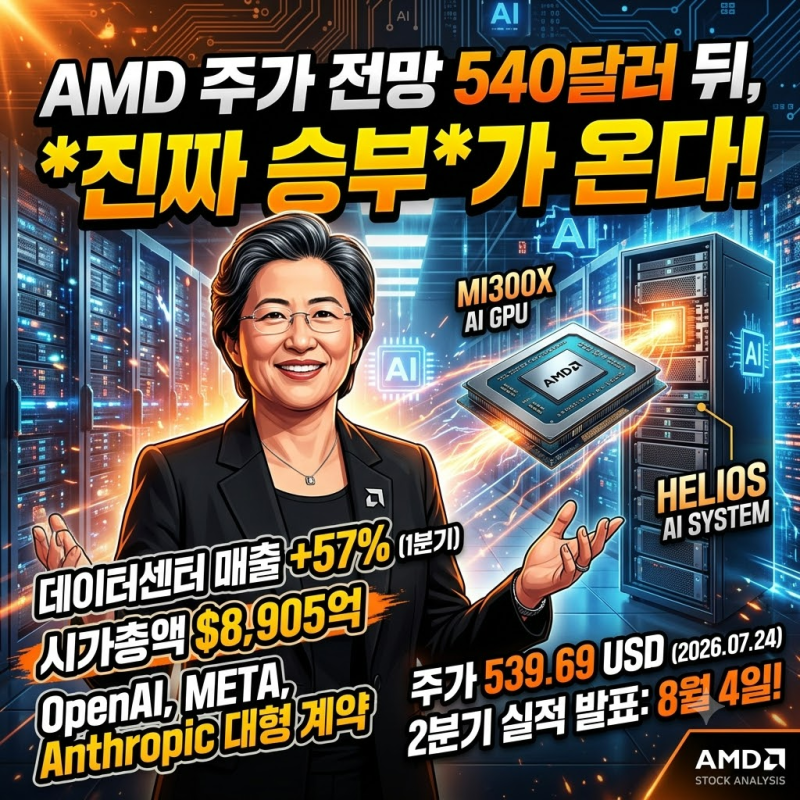 AMD 주가 전망, 540달러 뒤 진짜 승부