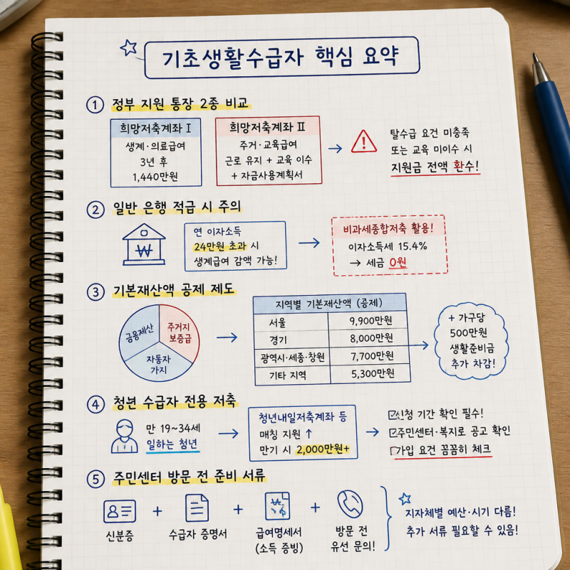 희망저축계좌 신청 전 체크리스트와 수급자 비과세 혜택 총정리