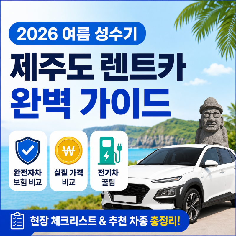 여름 성수기 제주도 렌트카 완전자차 가격 비교 및 예약 꿀팁 (전기차·취소수수료)