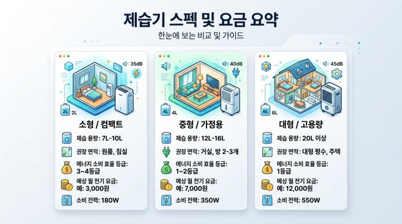 제습기 전기세 진짜 폭탄일까? 소비자원 데이터로 본 1·3등급 하루 8시간 한 달 요금