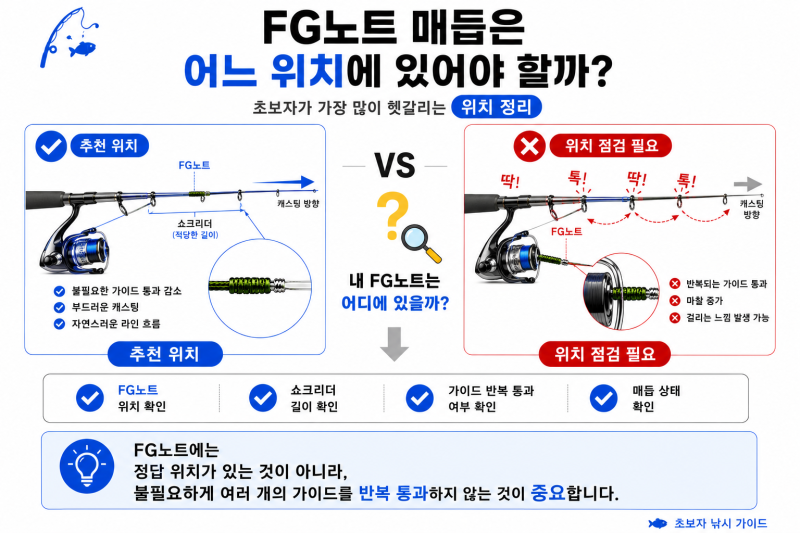 FG노트 매듭은 어느 위치에 있어야 할까? 초보자가 가장 많이 헷갈리는 위치 정리