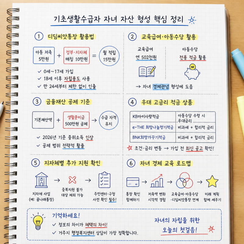 수급자 가정의 효율적인 자녀 저축과 금융재산 관리 전략