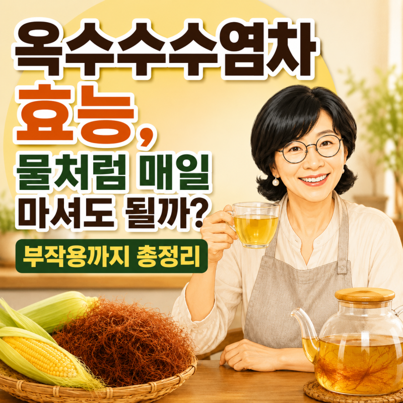 옥수수수염차 효능, 물처럼 매일 마셔도 될까? 부작용까지 총정리