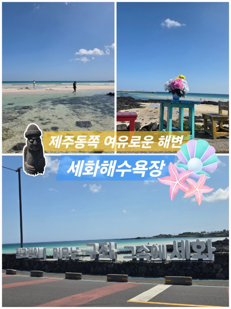 제주 동쪽 스노쿨링 아이와함께 가기좋은 세화해변 세화해수욕장 파라솔대여 주차