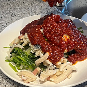 푸른회식당 오징어무침회, 캠핑용 밀키트로 딱!