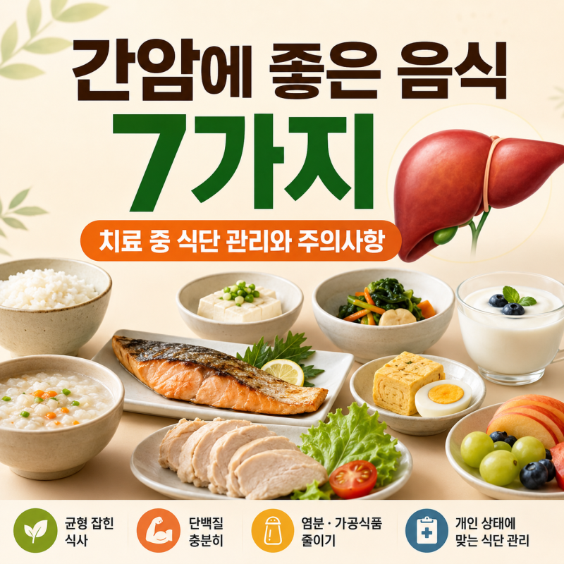 간암에 좋은 음식 7가지, 치료 중 식단 관리와 주의사항