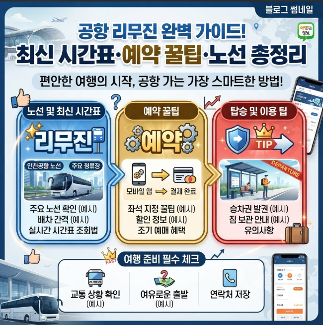 공항 리무진 최신 시간표 및 예약 꿀팁 모음