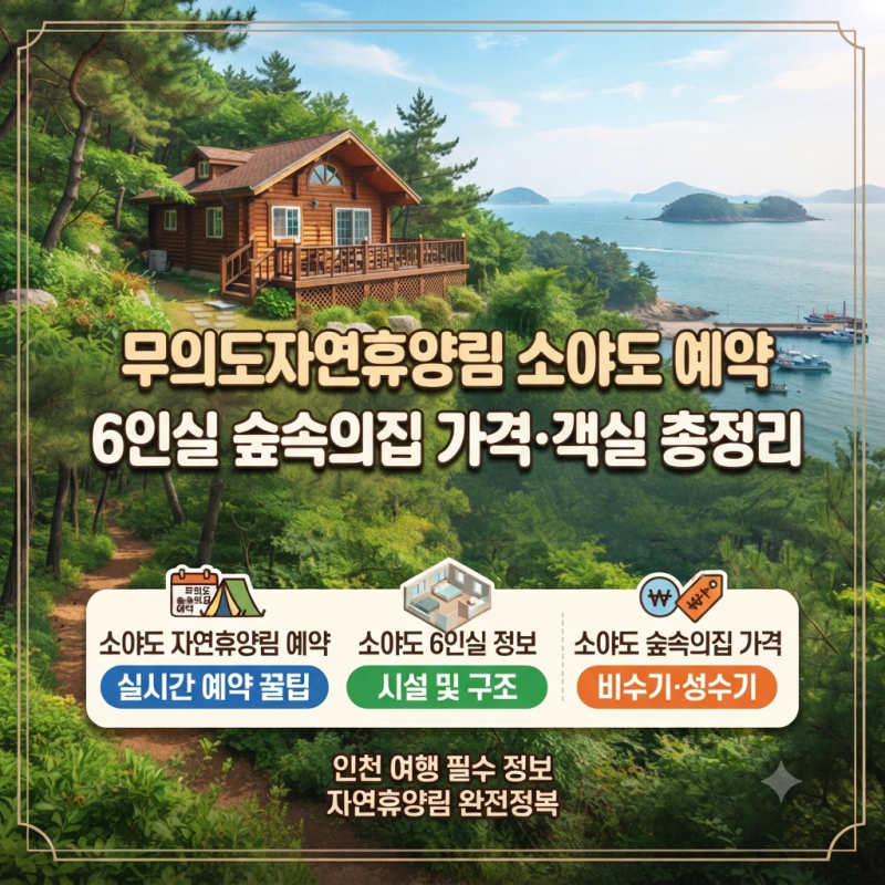 무의도자연휴양림 소야도 예약, 6인실 숲속의집 가격·객실 총정리