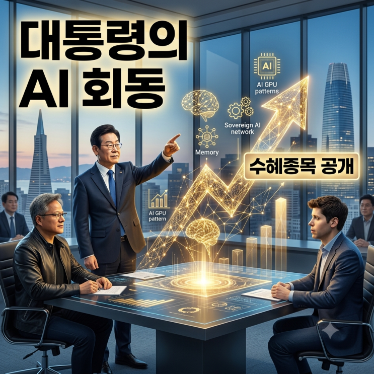 <b>이재명</b> 대통령 엔비디아·오픈AI <b>CEO</b> 회동 “AI 수혜주 TOP7”