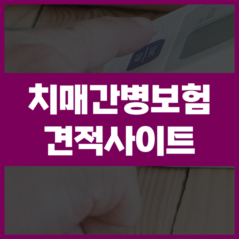 치매보험 추천 간병보험 간병인 비용 대비 가입 기준
