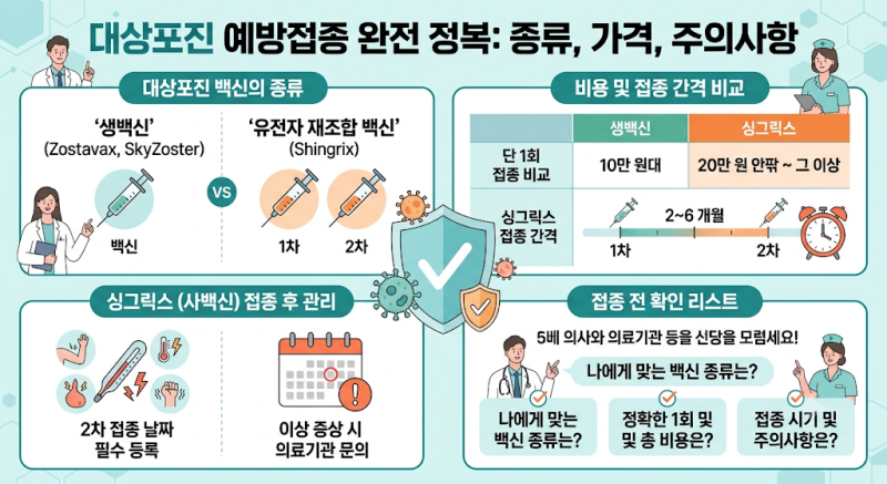 대상포진 예방접종 종류와 가격 비교, 내가 맞은 백신은 싱그릭스