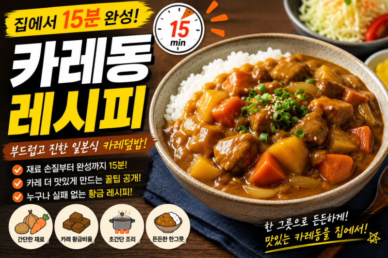 집에서 15분 만에 만드는 카레동 레시피｜일본식 카레덮밥 황금비율과 맛있게 만드는 비법