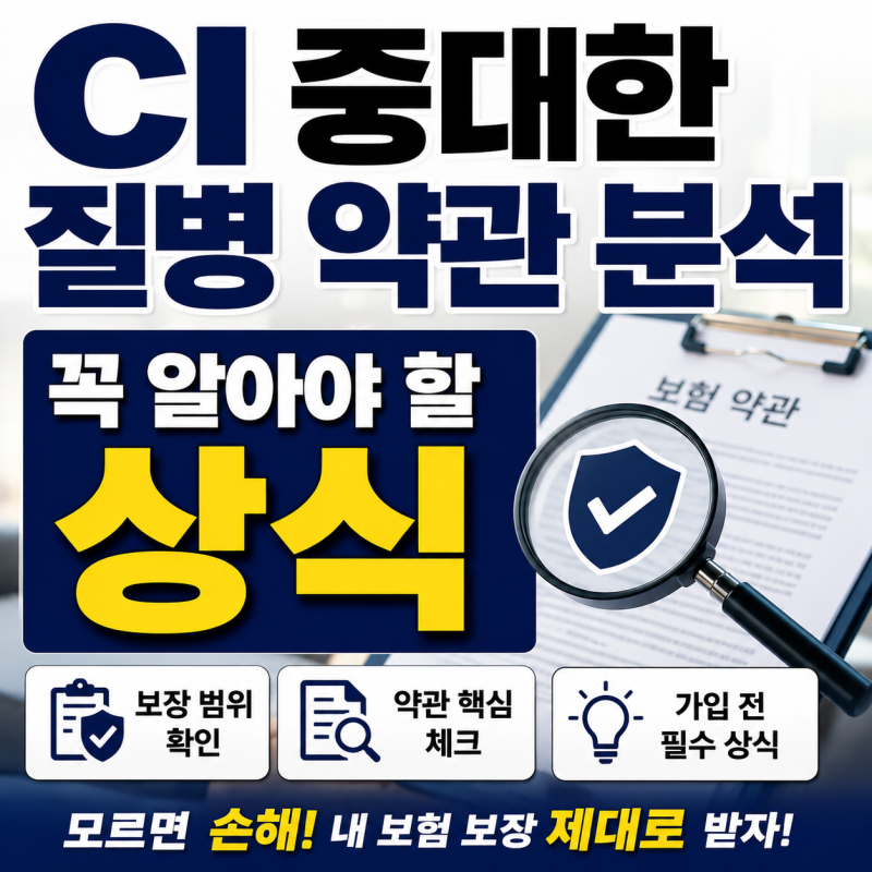 CI보험 약관의 중대한 질병 조항, 혹시 제대로 알고 계신가요?